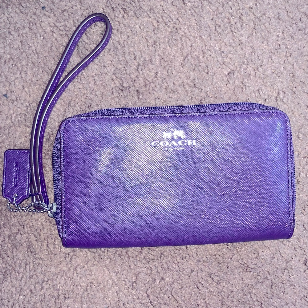 Dark Purple Coach Wristlet